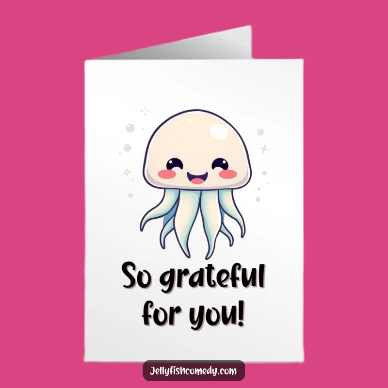 Free Printable Kawaii Jellyfish Thank You Card - Bubbly Thanks, Downloadable Art