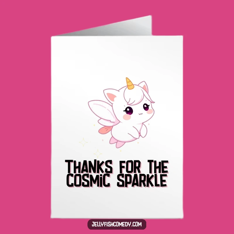 Free Printable Thank You Card: Ethereal Creature & Stardust - Funny Downloadable Gift!