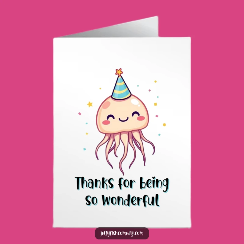 Free Printable Thank You Card: Funny Jellyfish Hat Downloadable 'Thanks a Bunch'