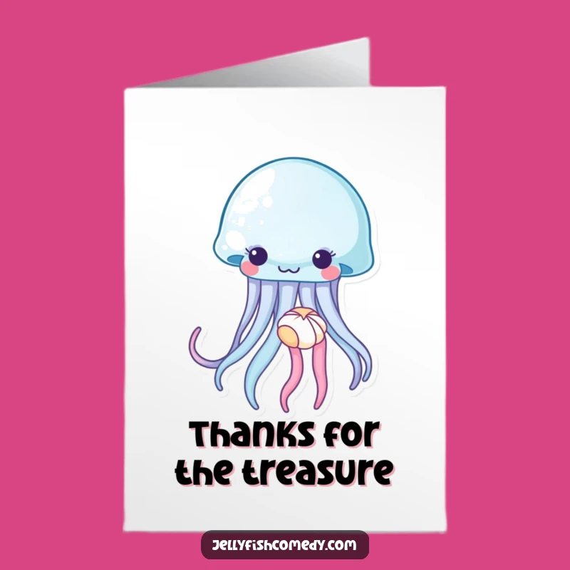 Free Printable Thank You Card: Gentle Jellyfish Shell Gift - Downloadable Heartfelt Appreciation