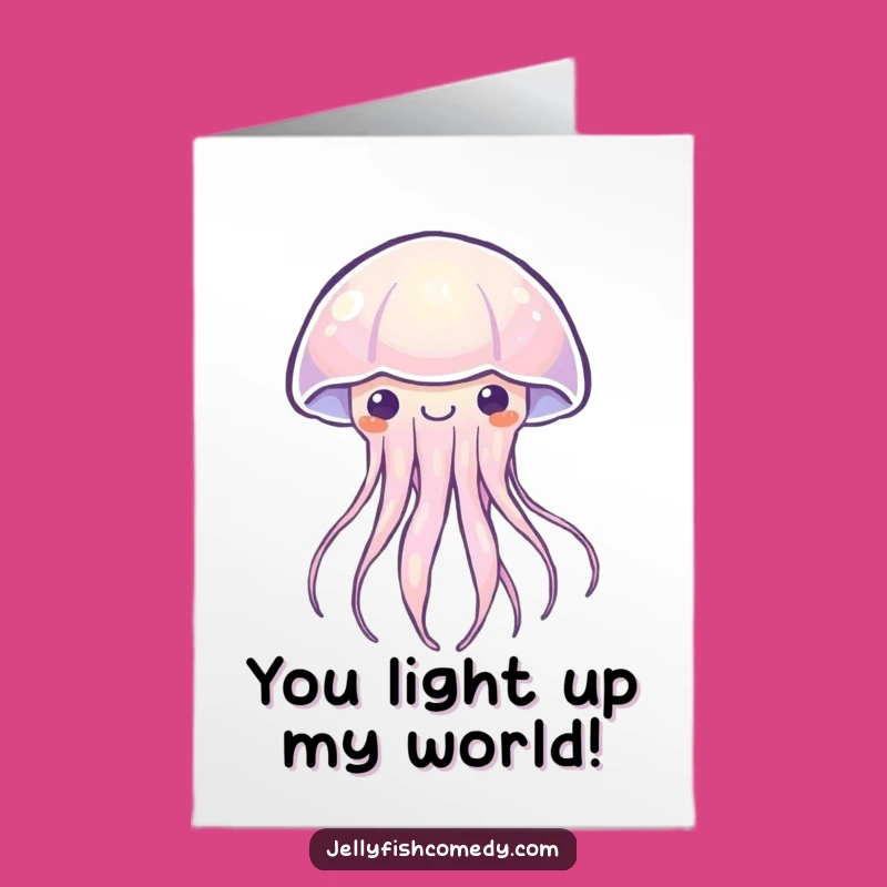 Free Printable Thank You Card: Happy Kawaii Jellyfish Glowing Thanks for Your Kindness