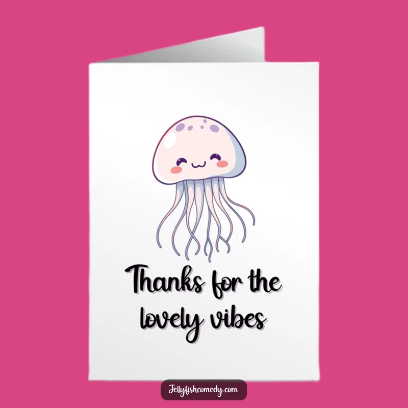 Free Printable Thank You Card: Kawaii Jellyfish Floating Thanks DIY Gift for Kindness