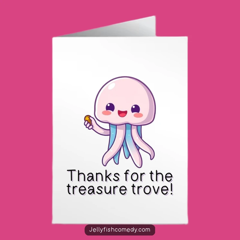 Free Printable Thank You Card: Kawaii Jellyfish Gifts Treasure!