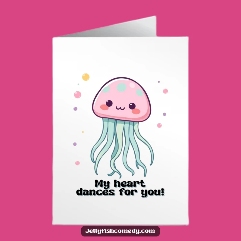 Free Printable Kawaii Jellyfish Thank You Card - Dancing Thanks, Downloadable Art