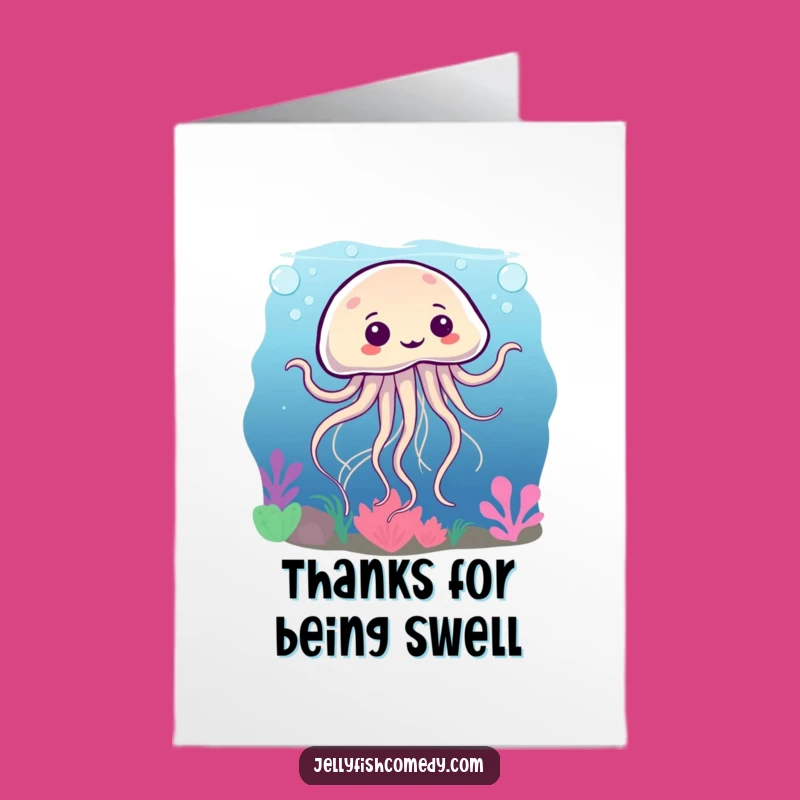 Free Printable Funny Thank You Card: Jellyfish's Thank You Dance Downloadable
