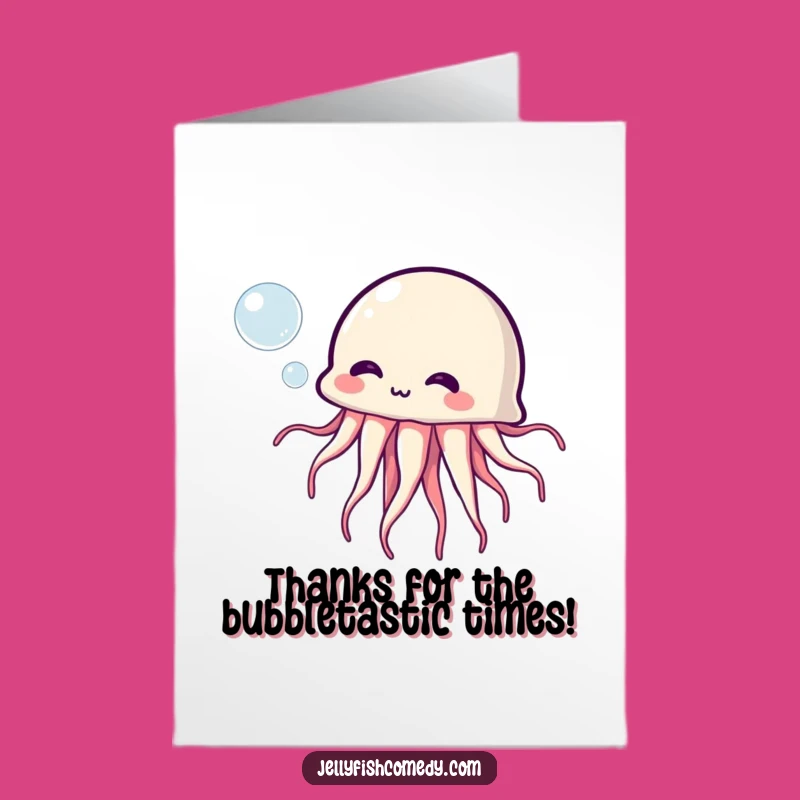 Free Printable Thank You Card: Cheerful Jellyfish Bubble Design for a Sweet Downloadable Gift