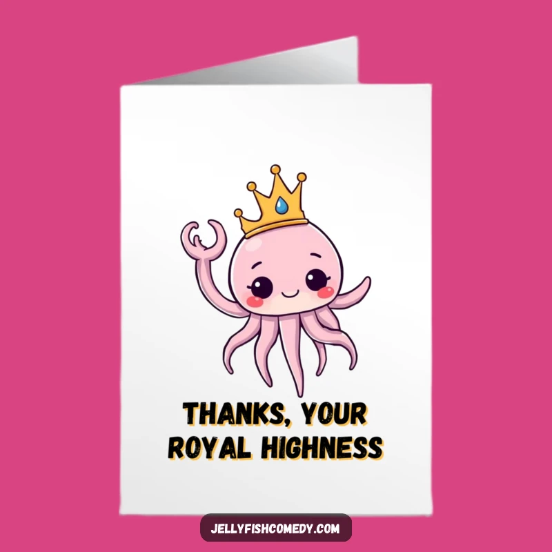 Free Printable Royal Jellyfish Thank You Card - Elegant Downloadable for Gracious Thanks