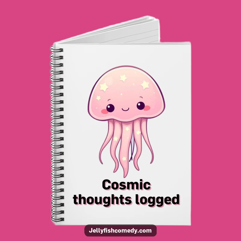 Funny Starry Jellyfish Notebook - Kawaii Celestial Ocean Creature Journal