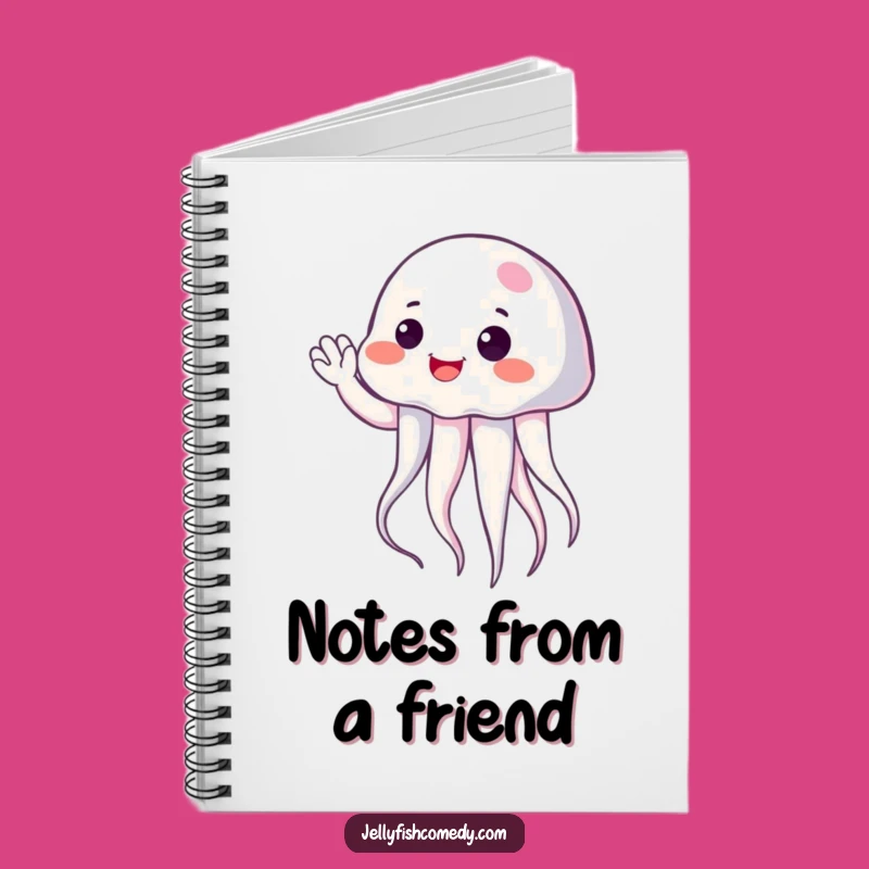 Funny Friendly Jellyfish Wave Notebook - Write Happy Thoughts