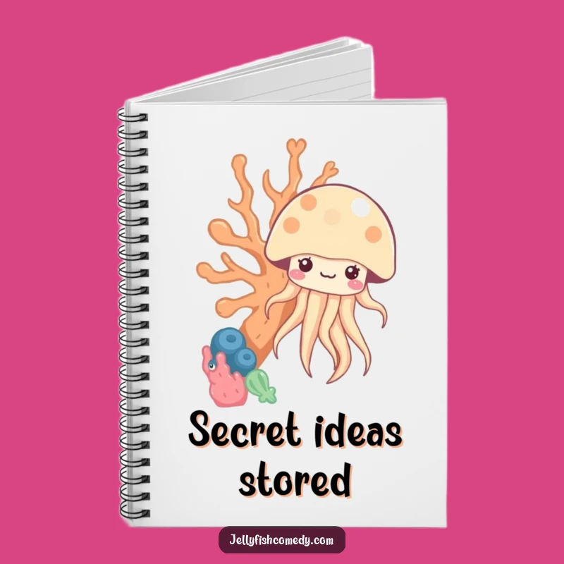 Funny Peekaboo Jellyfish Notebook - Kawaii Under the Sea Coral Journal