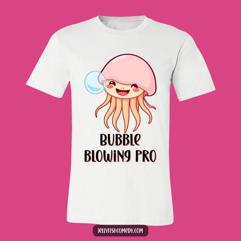 Funny Grinning Jellyfish T-Shirt: Joyful Bubble Humor Tee, Perfect Gift!