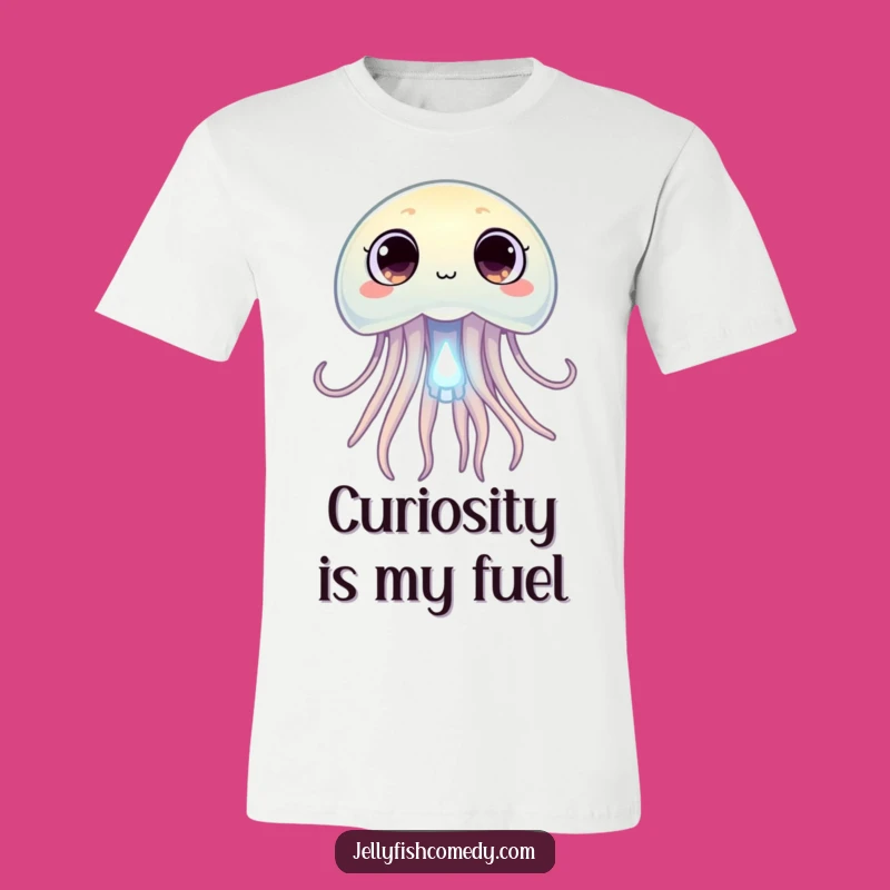 Funny Curious Jellyfish T-Shirt: Wear Your Wonder with This Hilarious Tee!