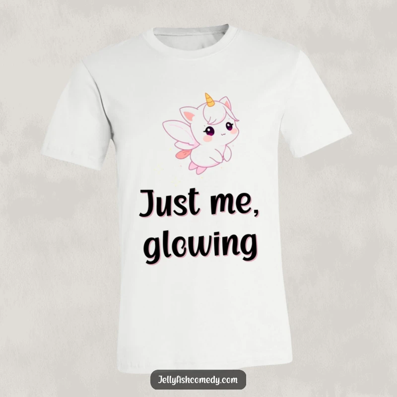Funny t-shirt featuring a small, ethereal creature trailing sparkling stardust, perfect for expressing whimsical and magical style.