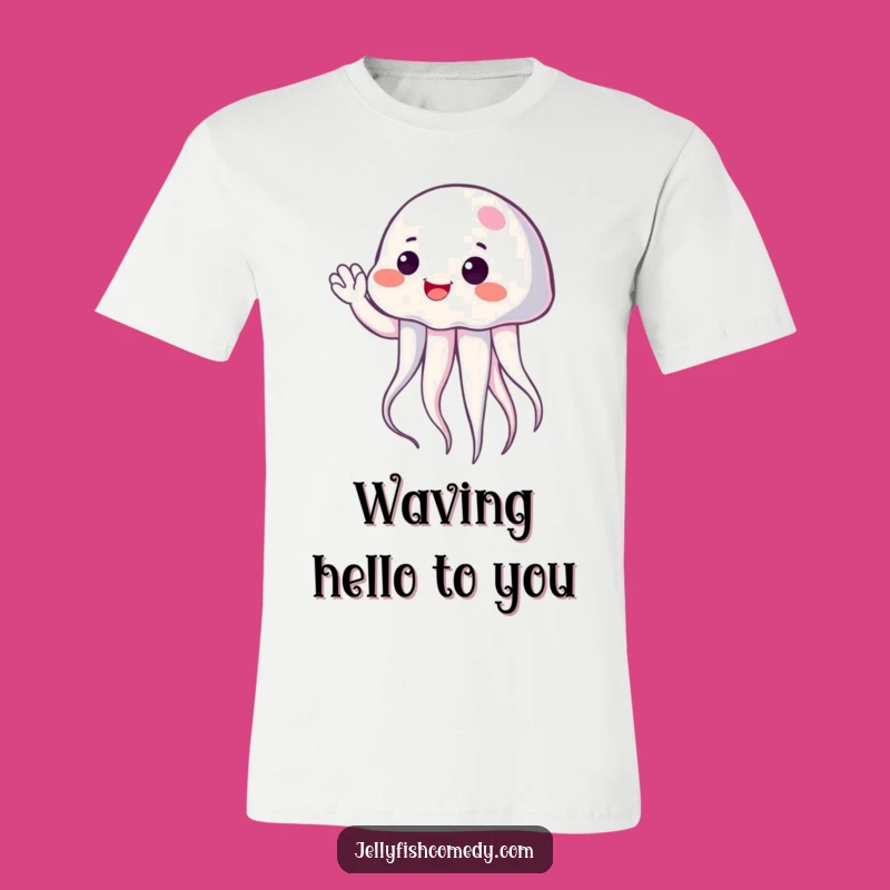Funny Friendly Jellyfish Wave T-Shirt - Cheerful Ocean Vibes Tee
