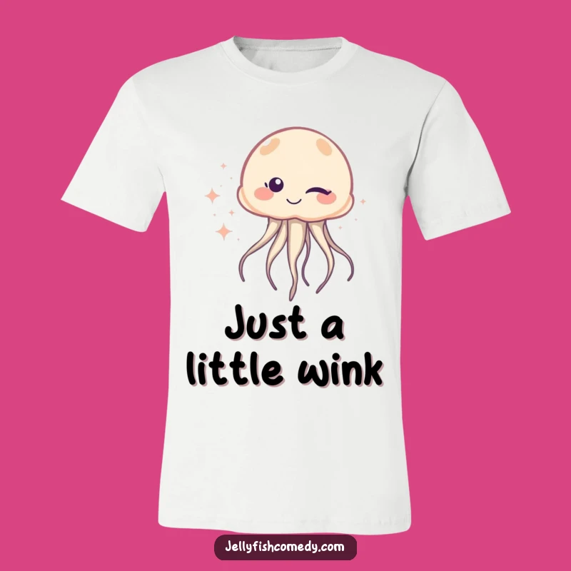 Funny Winking Jellyfish T-Shirt: Sparkle Trail & Cheeky Humor Tee