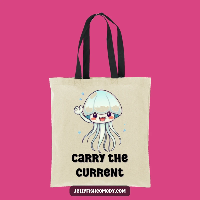 Funny Waving Jellyfish Tote Bag: Carry Aquatic Fun Everywhere