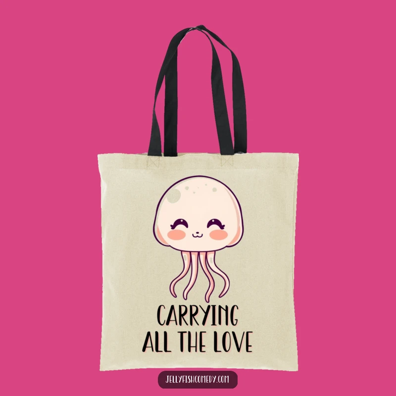 Funny Kawaii Kiss Jellyfish Tote Bag: Cute & Handy Humor