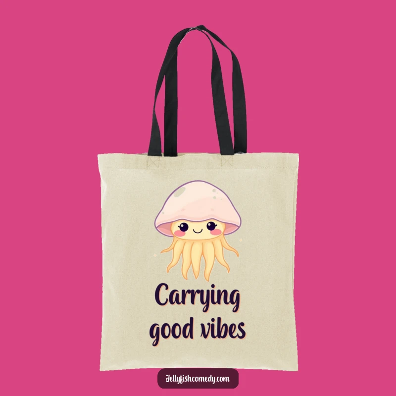 Funny Kawaii Jellyfish Pulsing Tote Bag: Stylish Ocean Carryall