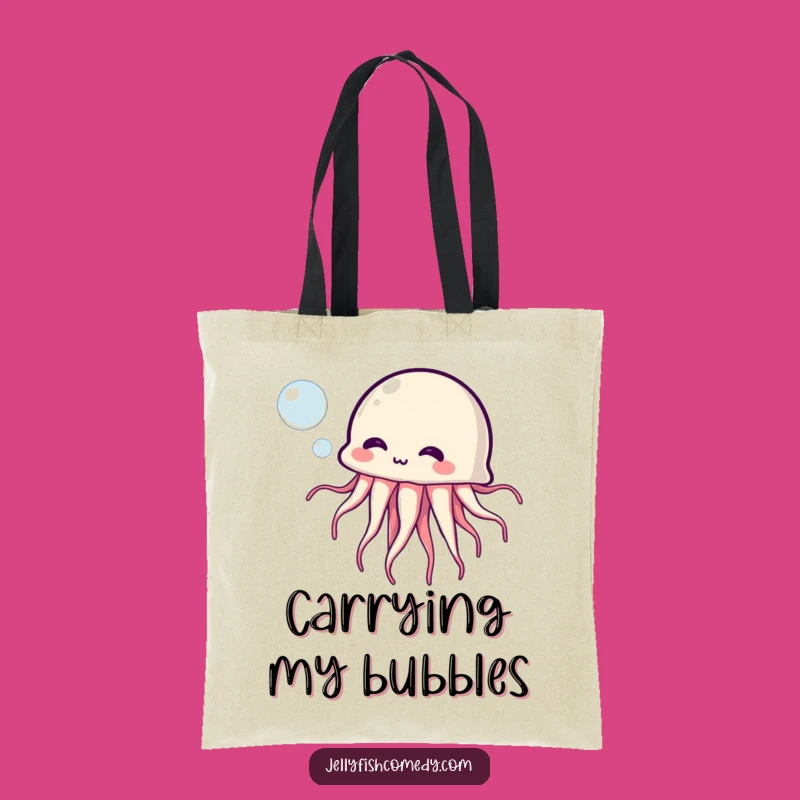 Funny Jellyfish Bubble Tote Bag: Hilarious Cartoon Accessory for Daily Fun
