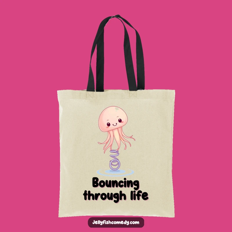 Funny Bouncing Jellyfish Tote Bag: Springy Style, Hilarious Carry-All, Great Funny Gift