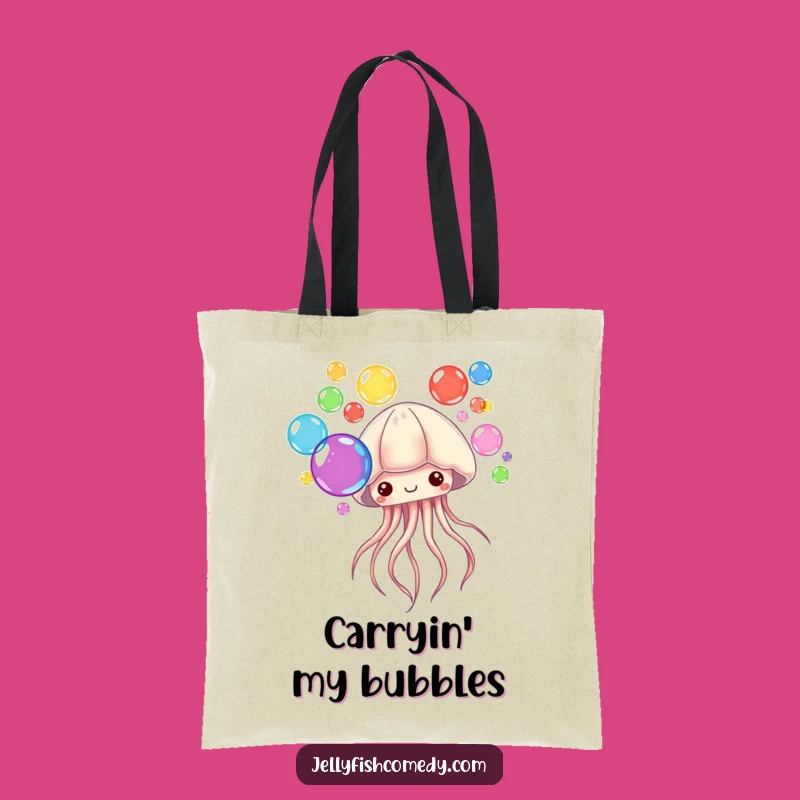 Funny Bubble Jellyfish Tote Bag: Colorful Carry-All, Whimsical Style, Great Funny Gift