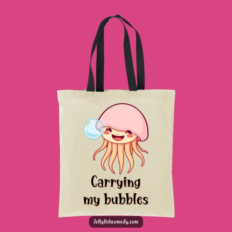 Funny Grinning Jellyfish Tote Bag: Carry Joy with Ocean Humor!