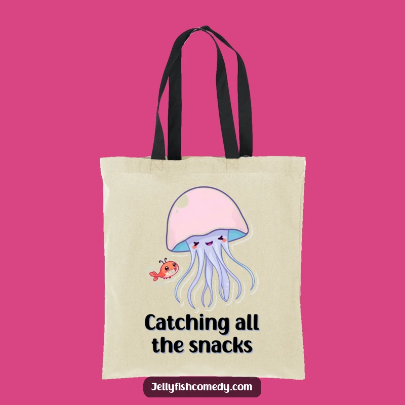 Funny Jellyfish Shrimp Chase Tote Bag - Carry Your Fun!