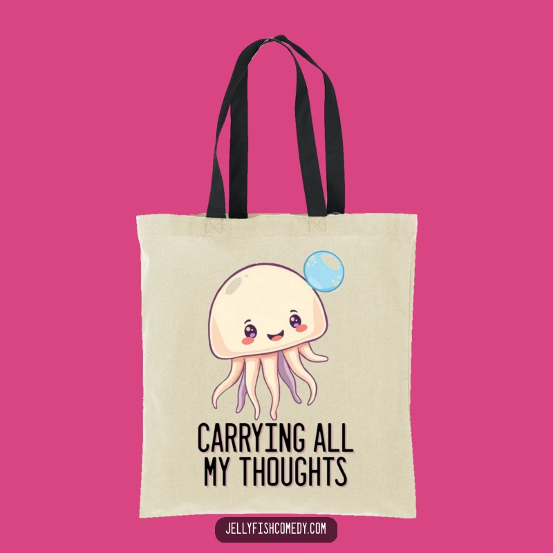 Funny Jellyfish Tote Bag: Playful Bubble Bounce Eco-Friendly Humor