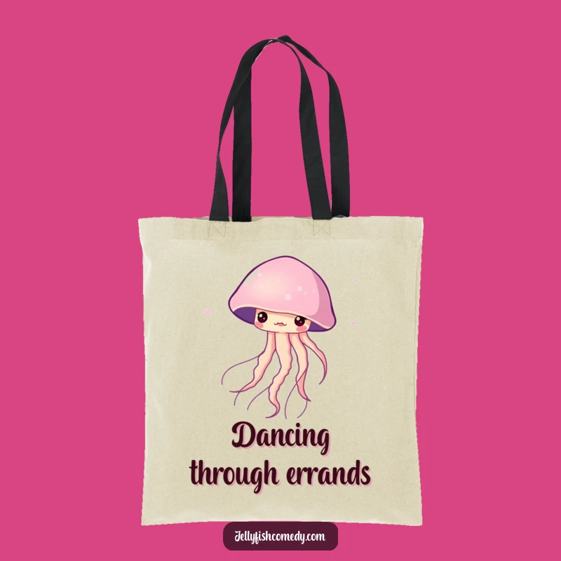 Funny Twirling Jellyfish Tote Bag: Graceful Carry-All, Hilarious Style, Great Funny Gift